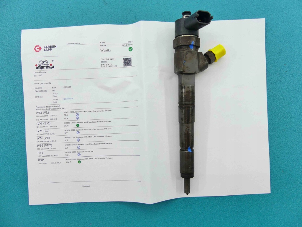 фото №1, Test форсунка fiat bravo ii 0445110300 1.6 jtd