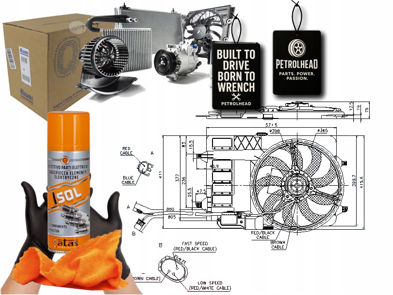 фото №1, Вентилятор радіатора з корпус mini r50 r53 1. #petrolhead pro+ kit4