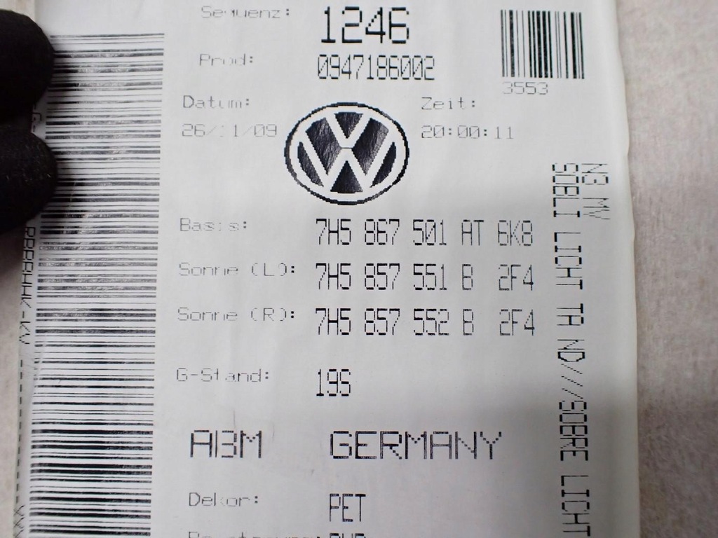 фото №9, Потолок оригинал 7h5867501at vw volkswagen multivan t5 10r