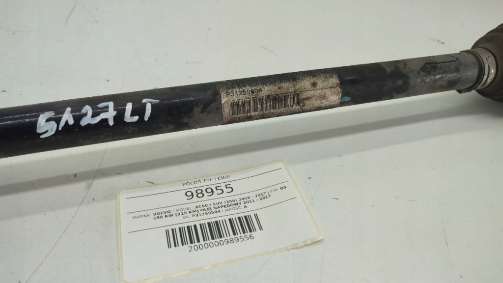 фото №4, Привідний вал задня ліва volvo xc60 i 2011 d5 eu