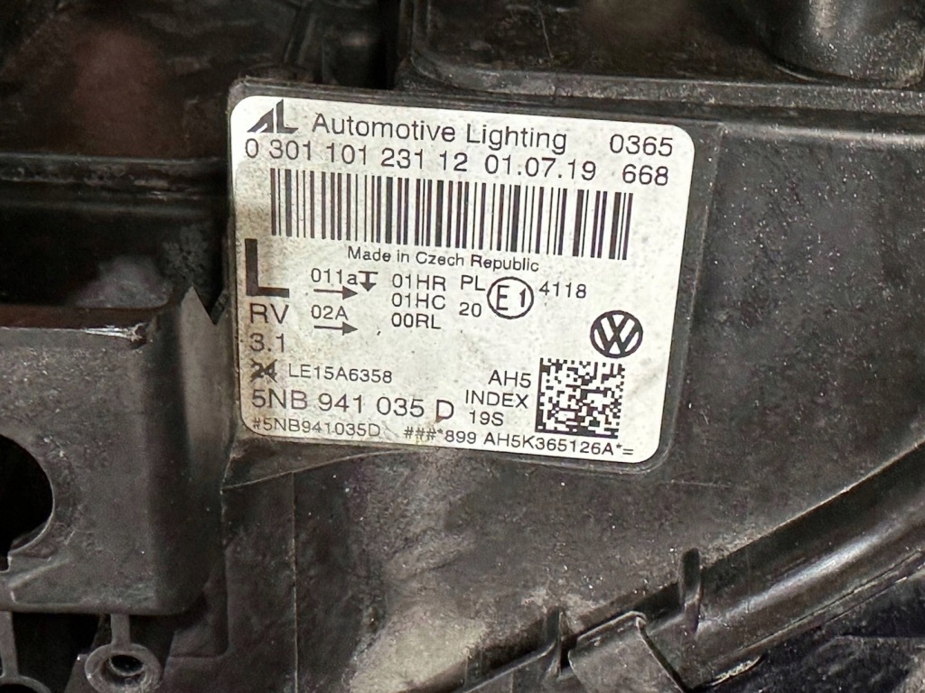 фото №8, Vw tiguan ii 2 лампа левая перед передняя 5nb941035d