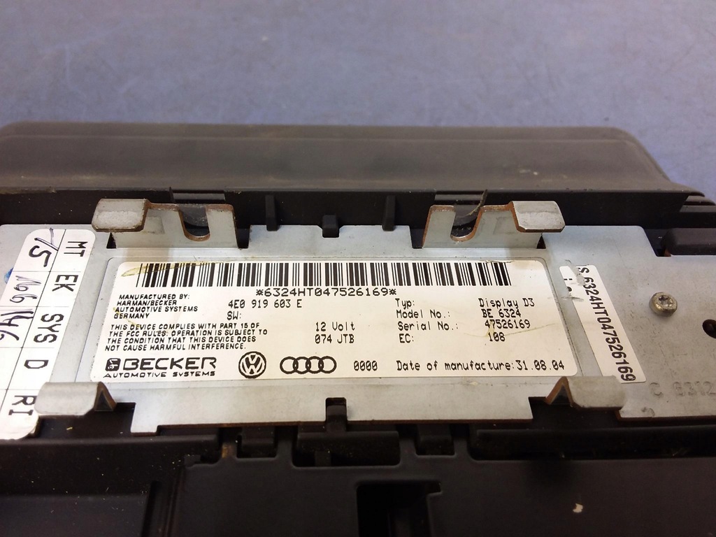 фото №5, Audi a8 d3 дисплей навигации mmi 4e0919603e