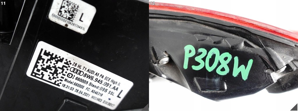 фото №12, Audi a5 s5 8w6 f5 b9 lift 19-23 matrix high лампа led w крыло левая задняя eu