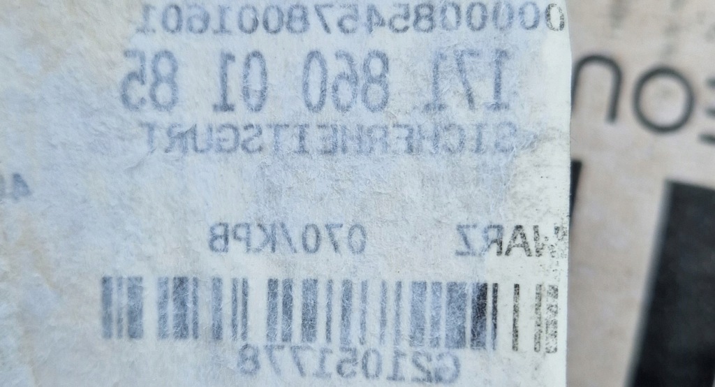 фото №5, Лівий pas безпеки mercedes slk w171 r171 оригінал