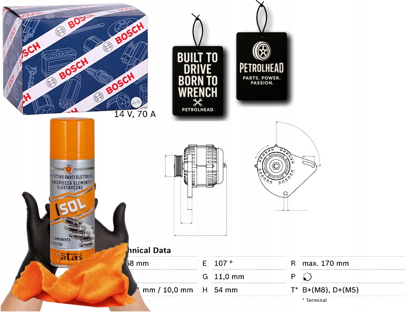 фото №1, Генератор alfa romeo mito fiat 500 500 c 500l bravo #petrolhead pro+ kit4