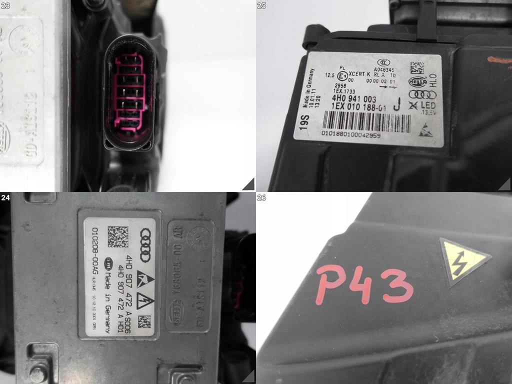 фото №12, Audi a8 s8 d4 4h0 09-13 full led лампа+ модулі ліва