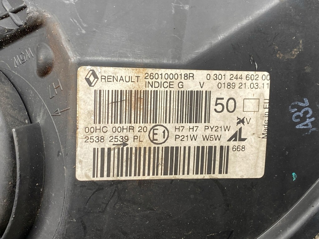 фото №9, Renault megane iii 2011 фара 260100018r права сторона