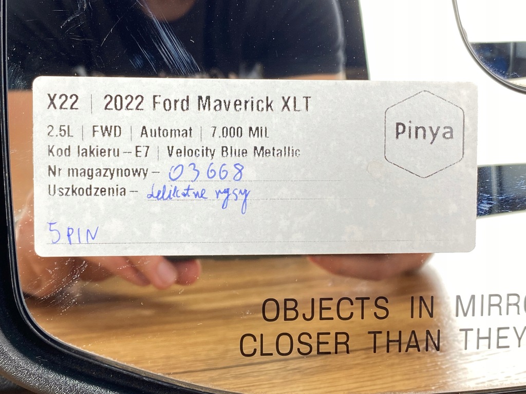 фото №8, Зеркало правое 5 pin ford maverick 2022+ usa