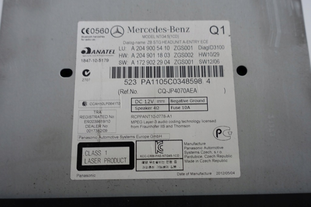 фото №6, Mercedes w204 радіо lift navi 2049005410 c-klasa