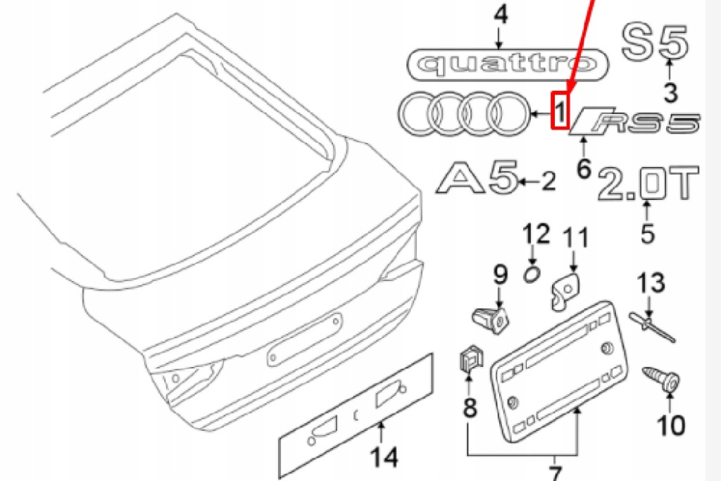 фото №7, Audi a5 sportback 8w6 эмблема задний новый оригинальный 8w8853742at94