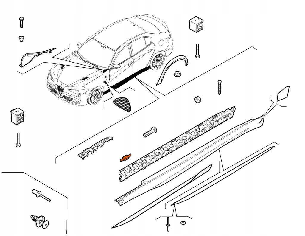 фото №3, Клипса порог клипса клипса накладки порога оригинал alfa romeo giulia stelvio
