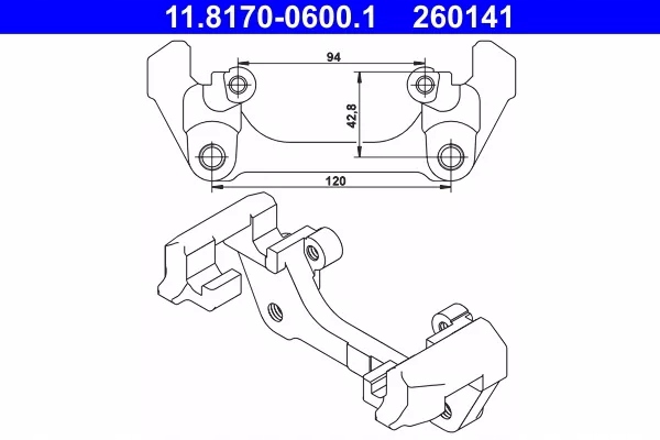 фото №4, Ate скоба супорт гальмівний перед mini r50 r53 r52 1.4d 1.6