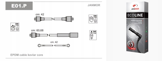 фото №1, Провода зажигания wysokiego напряжения fiat 126p st std kpl janmor