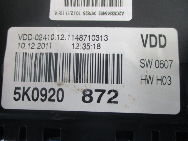 фото №5, Vw golf 6 vi автоматическая коробка передач счетчик 5k0920872 226tys km