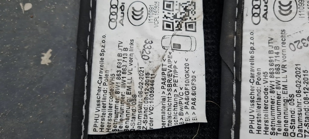 фото №11, S5 8w lift a5 коврик коврики велюровые перед задняя комплект a4 b9 8w s4