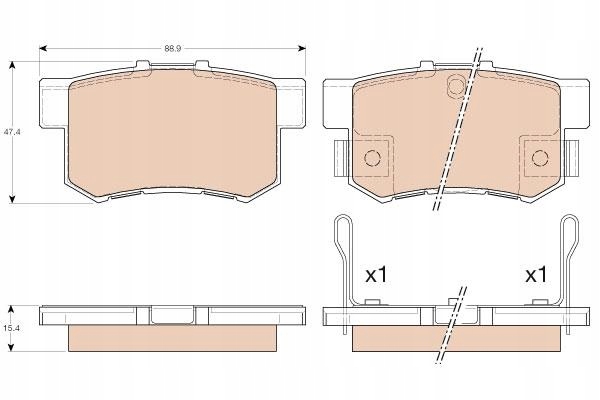 фото №14, Гальмівні колодки гальмівні trw do honda civic 01- задня, nowa якість oem