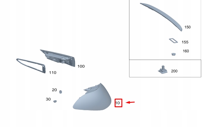 Mb gle w167 coupe лампа задняя правая наружная lhd a1679066207 Доставка