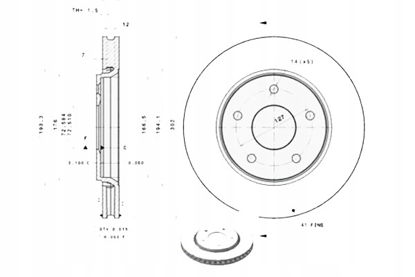 фото №1, Диск тормозной. chrysler grand voyager 07