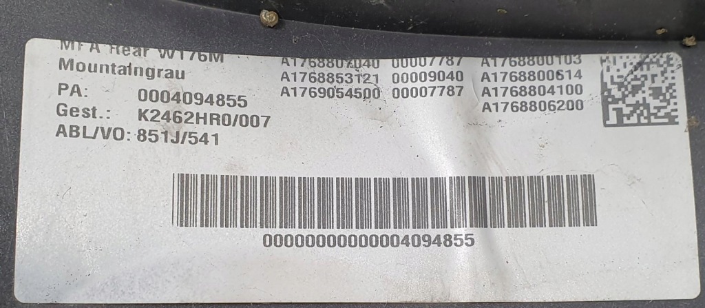 Бампер задній задній mercedes w176 a1768850000 Доставка