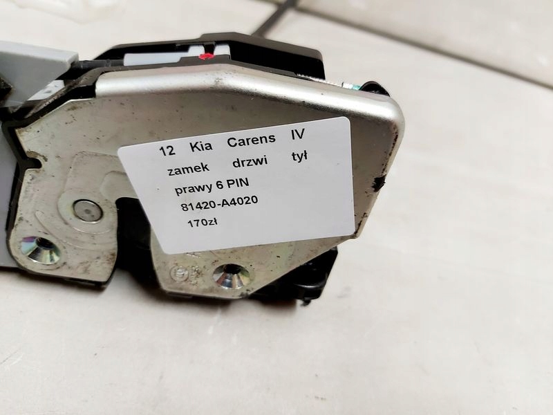фото №7, Kia carens 4 iv замок дверь правый задняя задний 6 pin 81420-a4020