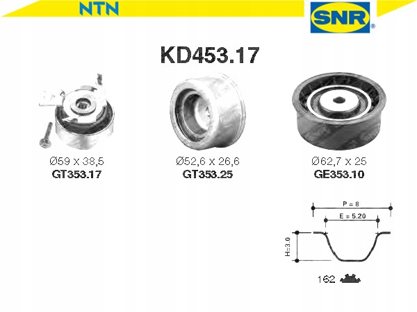 фото №2, Комплект - набор ремень распределительного вала [snr]