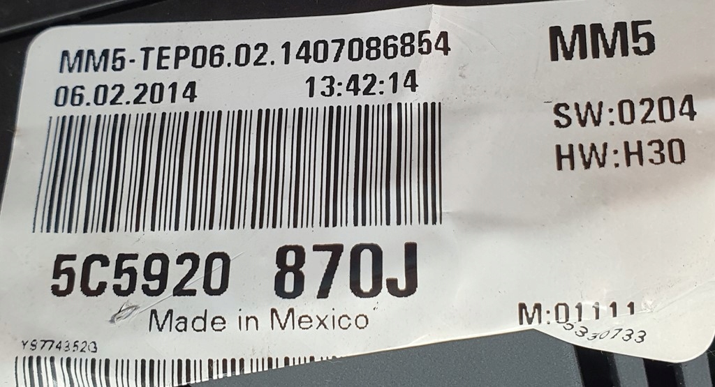 фото №6, Лічильник vw new beetle ii 5c 5c5920870j europa