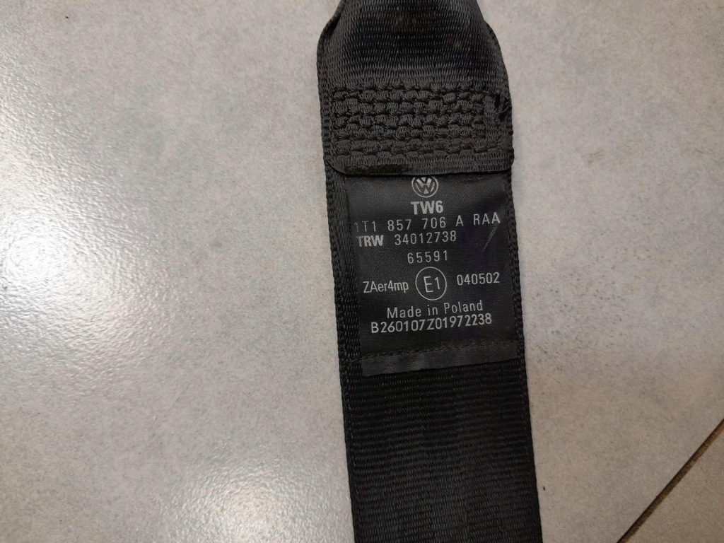 фото №10, Pas безпеки правий перед touran i fl 1.9 tdi