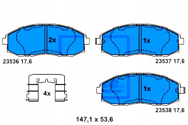 фото №1, Ate тормозные колодки тормозные hyundai h-1 h-1 / starex h100