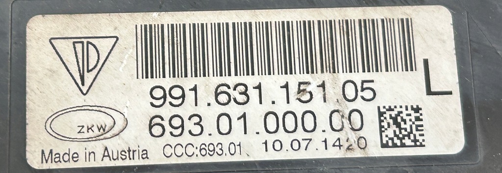 фото №8, Противотуманная фара левый led drl porsche 911 991 99163115105