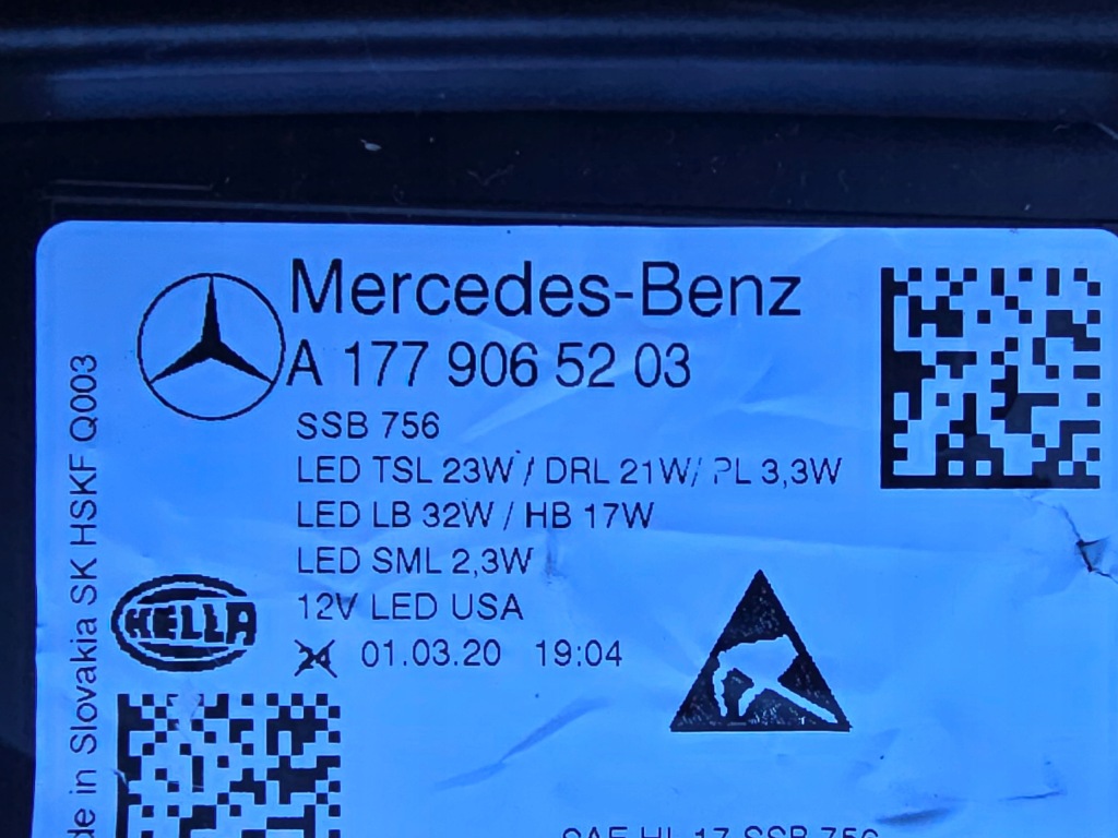 Mercedes a-klasa w177 full led фара передня америка в Україні