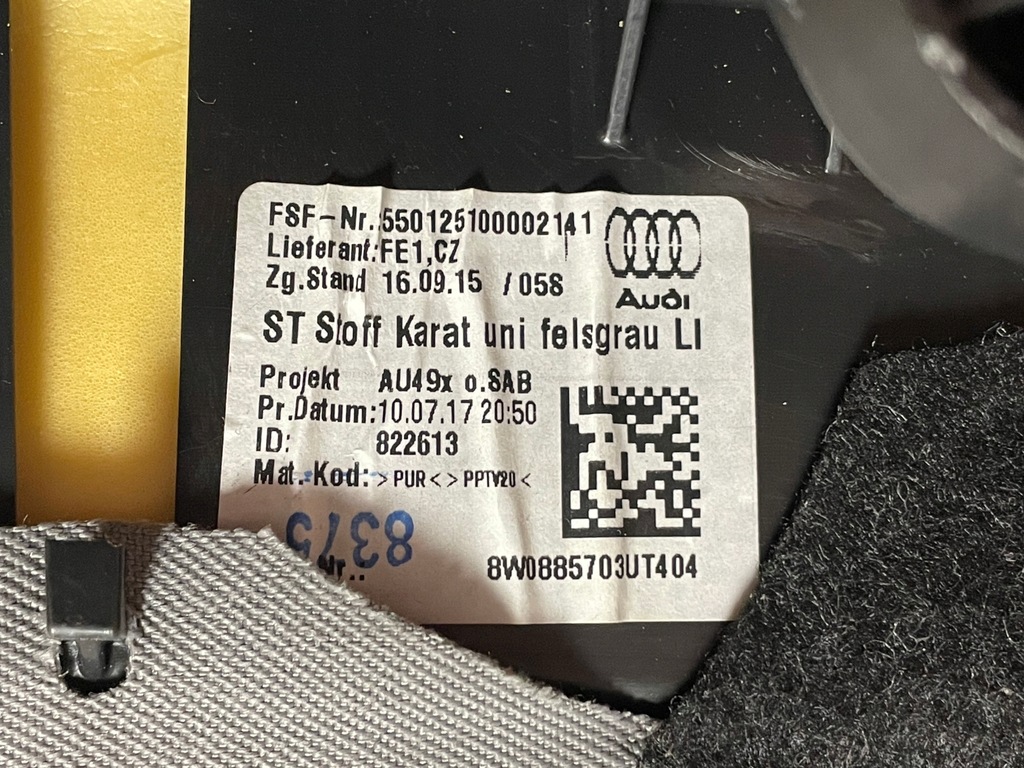 фото №9, Audi a4 b9 левый обшивка сиденье 8w0885703a