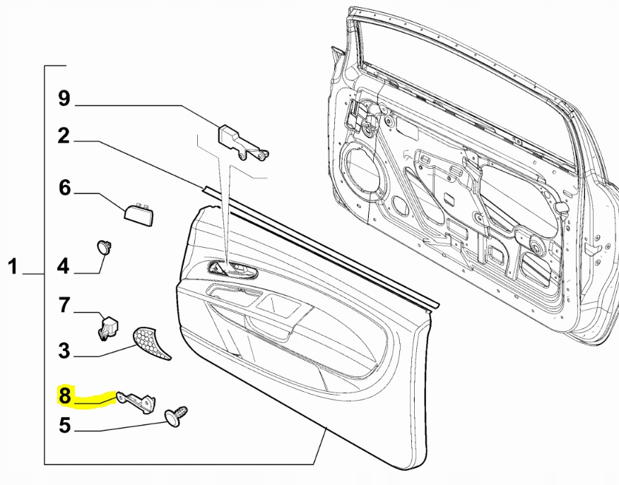 фото №6, Клипса обшивка дверь fiat punto оригинальный номер 71754508
