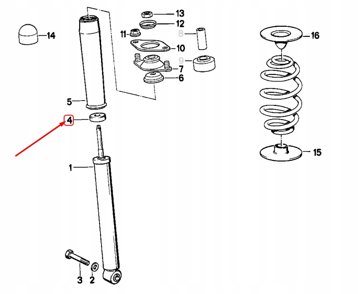 фото №7, Bmw 3 e30 задній амортизатор пружинний 33521125078 1125078 оригінальний