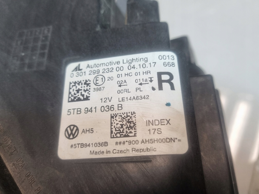 фото №13, Лампа правая перед комплектная full led vw touran 5tb941036b оригинал vwcargr