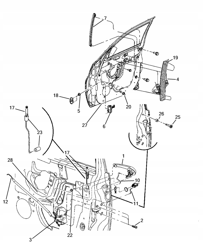 фото №8, Замок двері правий перед передній новий 05027960ai chrysler pt cruiser oem