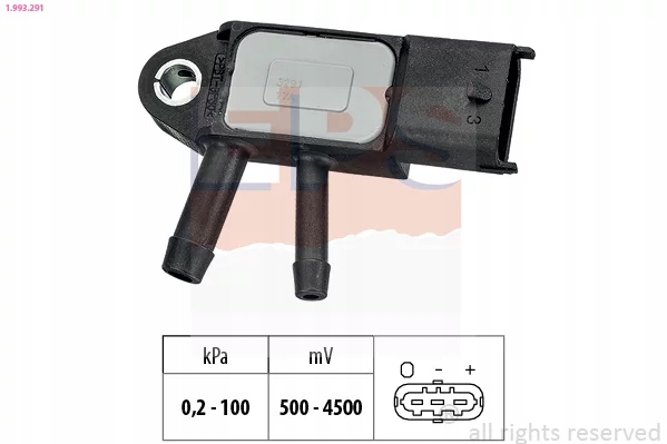 Купити 1-993-291 датчик тиск. вихлопних газів renault kadjar 1,6d