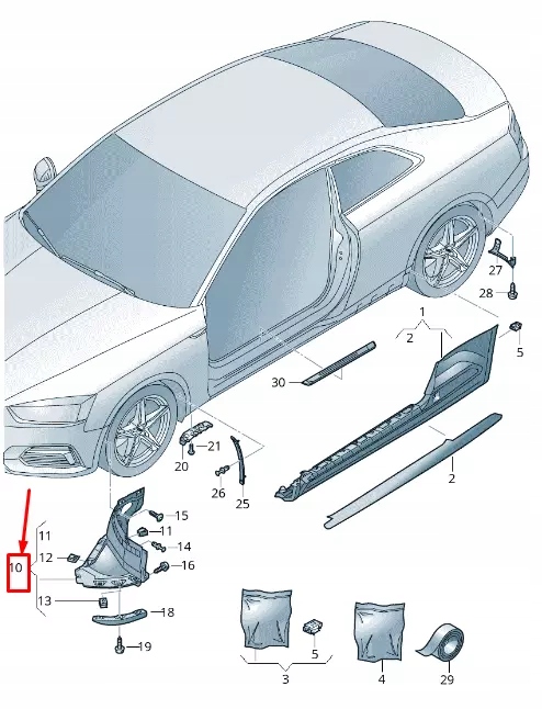 фото №9, Audi a5 sportback f5 передняя часть left wheel спойлер 8w6853887l oem