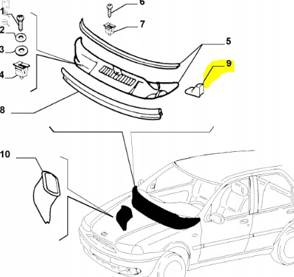 фото №7, Підкладка кронштейн жабо fiat palio оригінальний номер 46445954