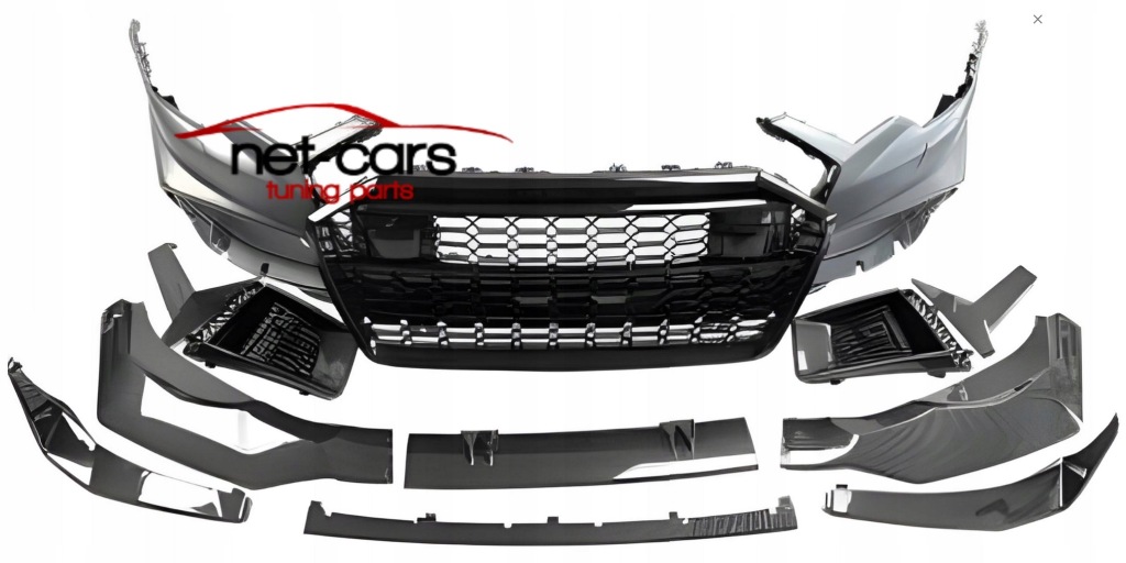 фото №10, Бампер перед решётка радиатора audi a6 c8 4k 18- s6 s line rs6 quattro накладки карбон