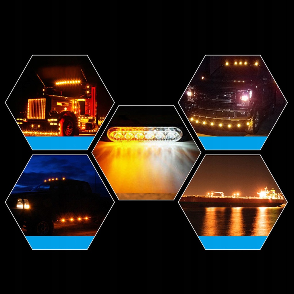 фото №14, 4x лампа противотуманная 6 led 12v-24v stroboskopowa лампа свет заднего вида