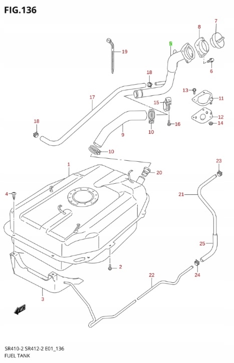 фото №3, Suzuki wagon r+ 98-02 - труба заливной топлива