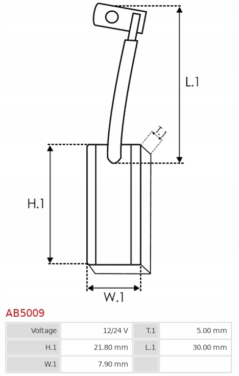 фото №6, Щітка вугільна, генератор as-pl ab5009