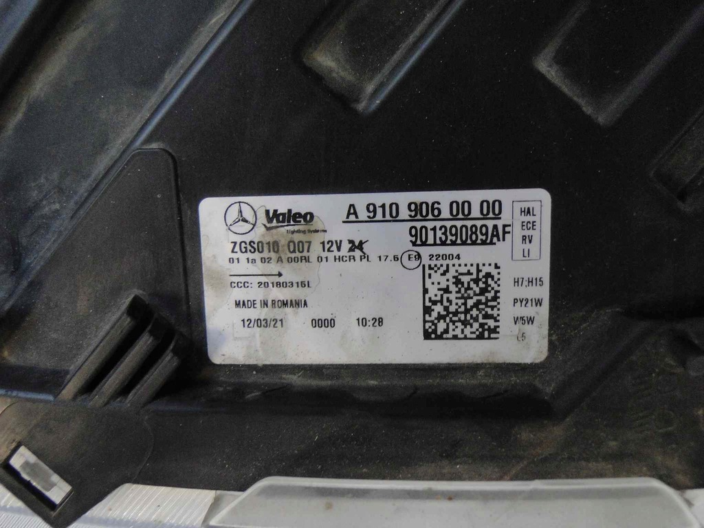 фото №12, Mercedes sprinter w910 910 лампа левая обычная h7