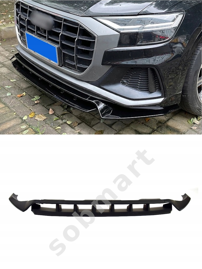 фото №11, Накладка бампера передній do audi sq8 2018-2024 s-line чорний mat abs