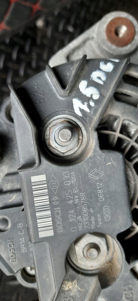 фото №4, Генератор 1.5 dci renault modus 0124425093