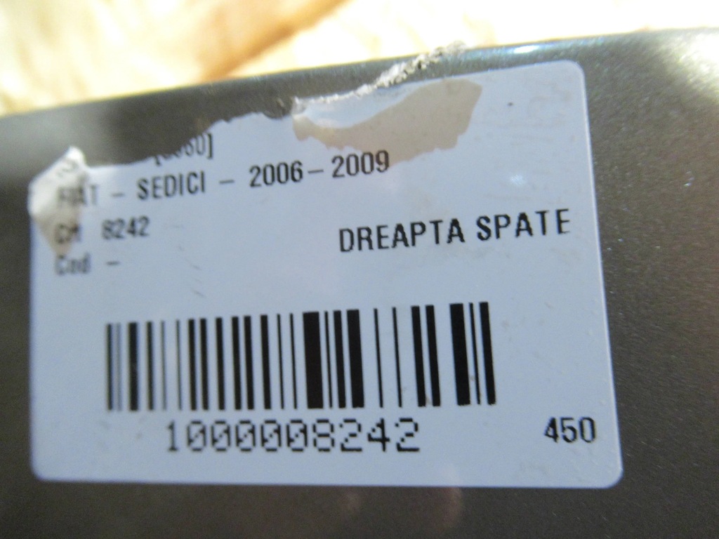 фото №9, Дверь задняя правое fiat sedici