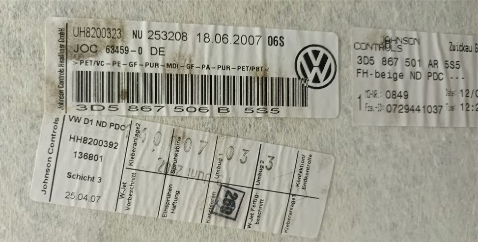 фото №13, Стеля beż vw phaeton 3d 02-10 3d0868642 / 3d0971100bg / 3d5867506b