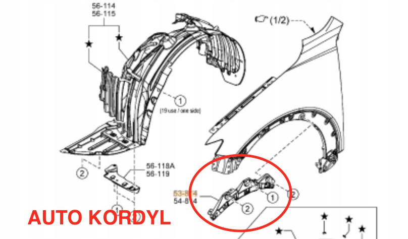 фото №1, Mazda cx-3 напрямна крила правий d10f51u30