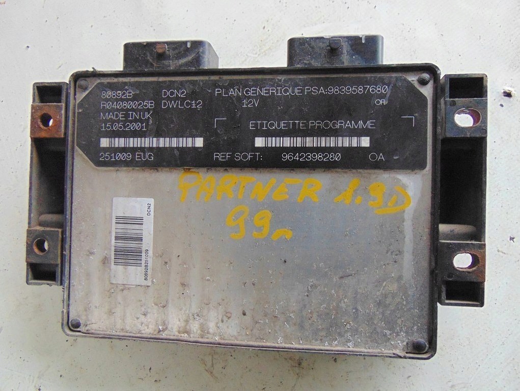 фото №4, Peugeot partner i 1.9d 99r бортовой компьютер r04080025b