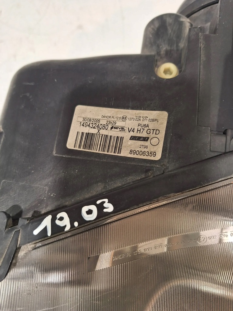 фото №7, Лампа перед левая 1494324080 fiat ulysse 02-10